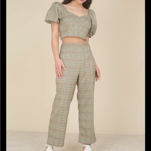NWT samantha pleet plaid song top and ballad pant 6